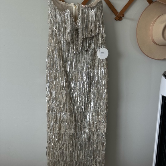 LWD Sequin and Fringe Maxi Dress - Picture 3 of 6